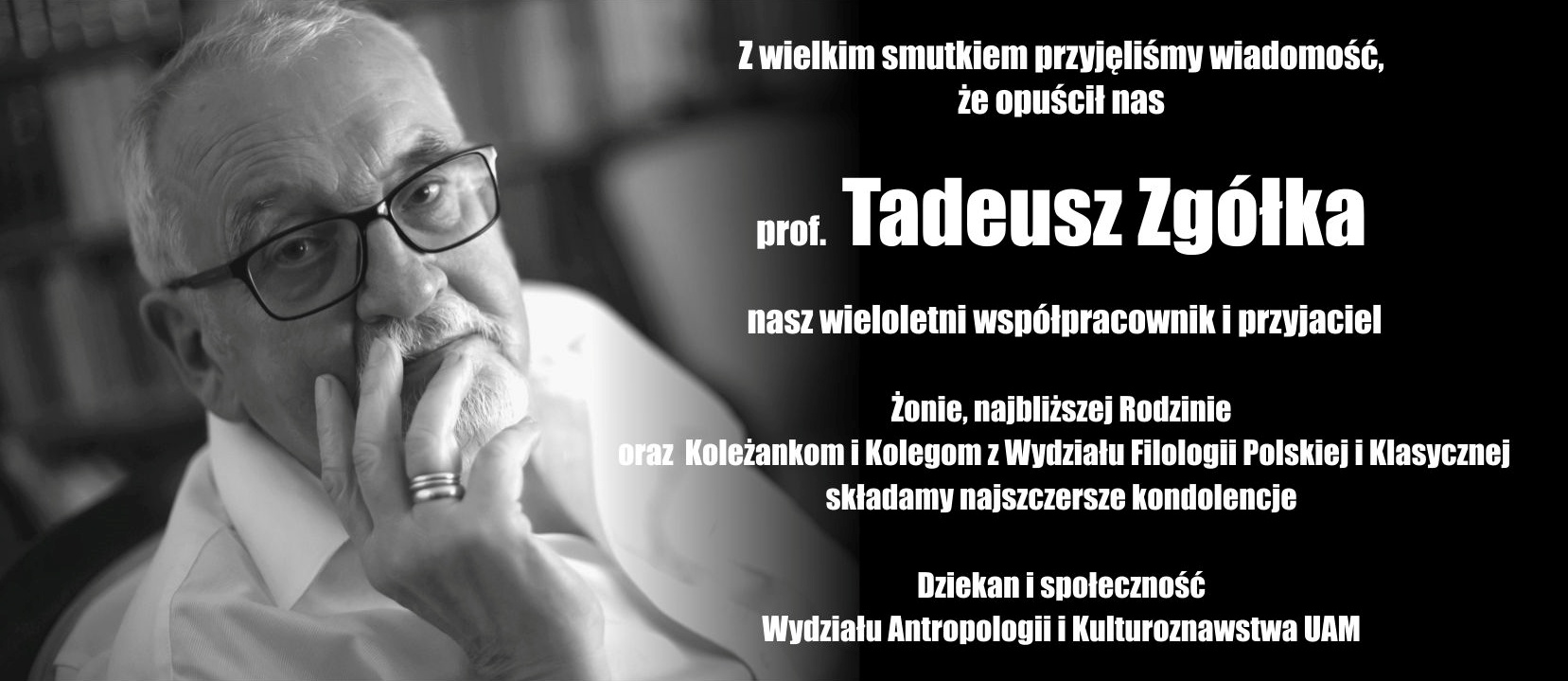 Zmarł Profesor Tadeusz Zgółka