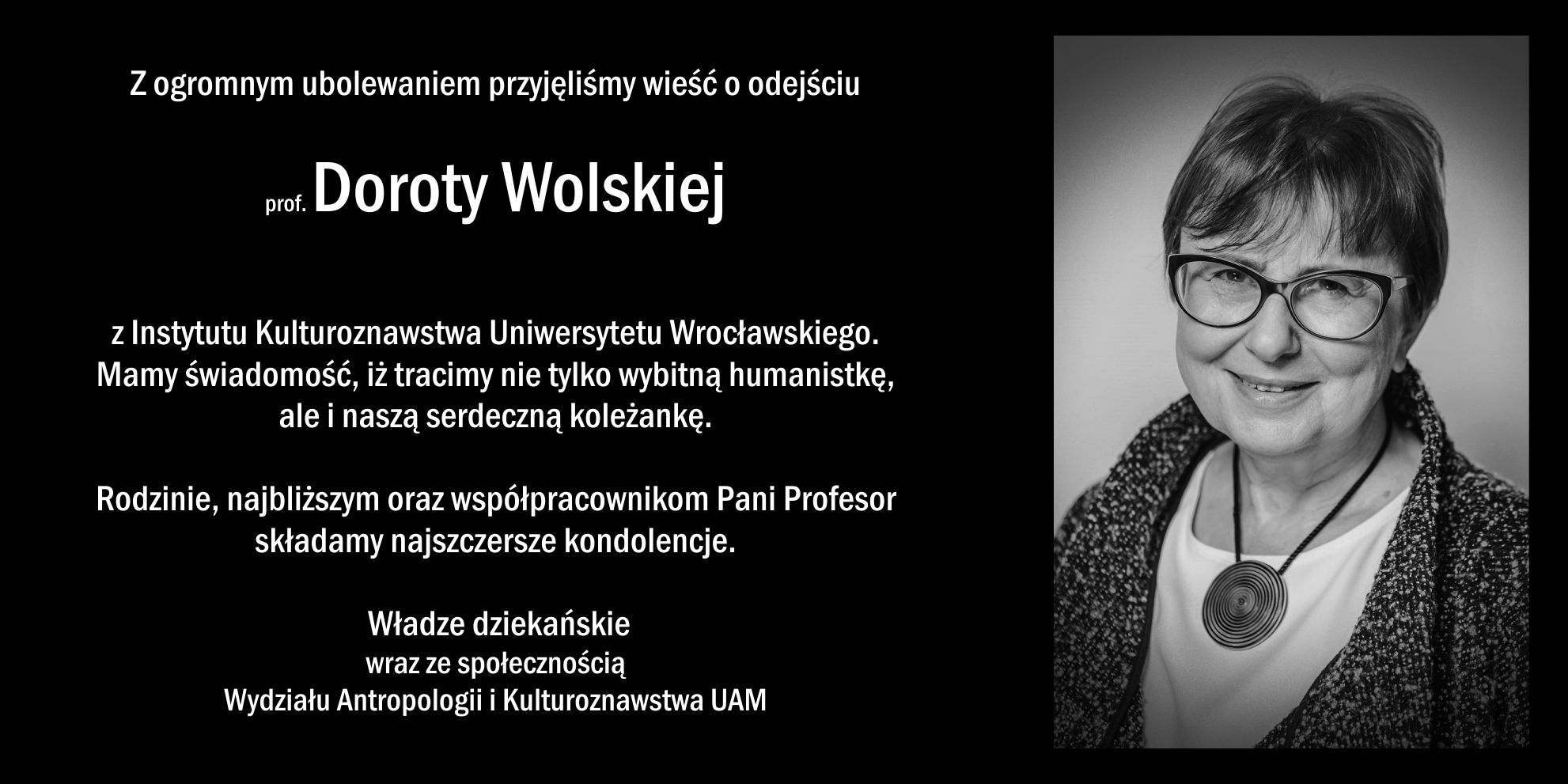 odeszła Prof. Dorota Wolska